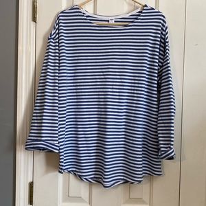 Relaxed striped French terry top